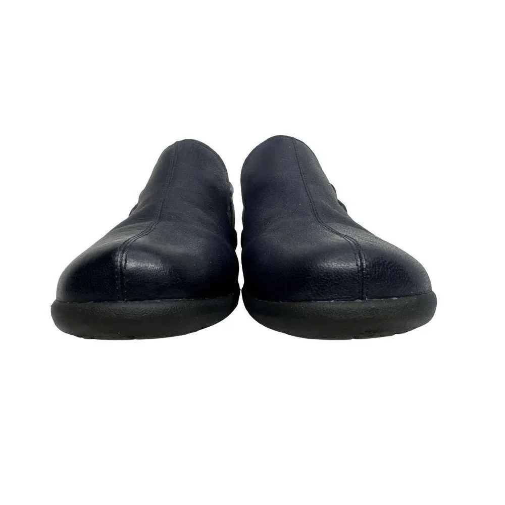 Abeo Eastbourne Pro System Navy Blue Leather Comfort Slip On Shoes Size 9.5